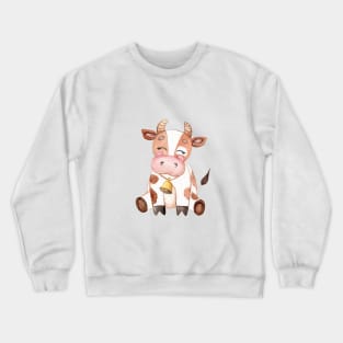 Cute brown cow Crewneck Sweatshirt